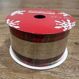 Festive Red and Green Plaid Ribbon